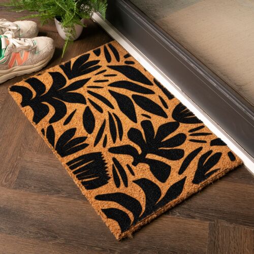 Abstract Leaf Pattern Doormat