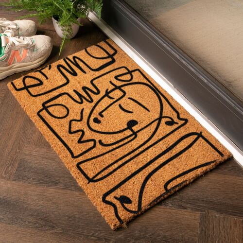 Line Art Faces Doormat