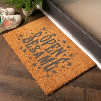 Open Sesame Grey Doormat