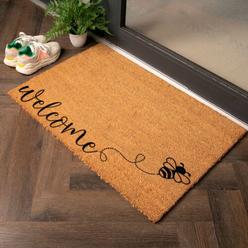 Welcome Bee Country Size Coir Doormat