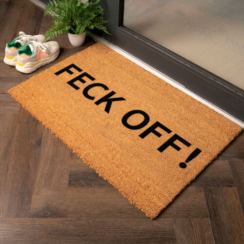 Feck Off Country Size Coir Doormat