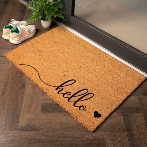 Hello Heart Country Size Coir Doormat