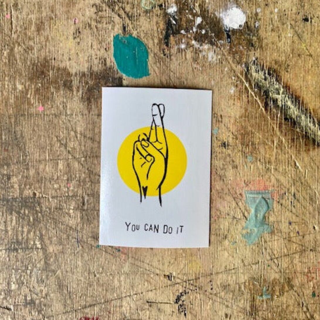 Adesivo "YOU CAN DO IT" Adesivo per esterni per laptop, auto e telefoni cellulari 52x74mm