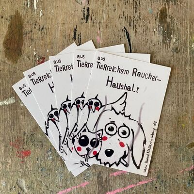 Sticker "aus Tierreichem Raucherhaushalt"