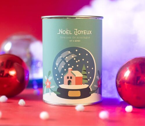 Kit à semer "Noël Joyeux (boule à neige)" Fabriqué en France