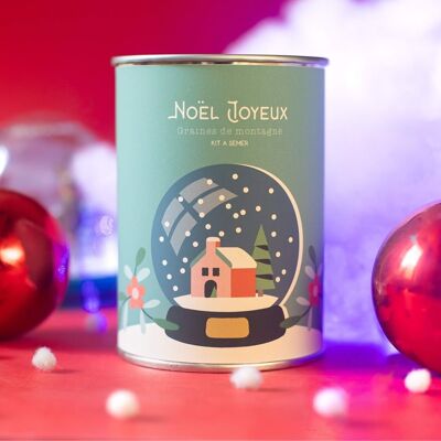 Kit à semer "Noël Joyeux (boule à neige)" Fabriqué en France