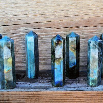 5 Pcs Lot of Labradorite Crystal Obelisk (90mm), Flash Labradorite Tower