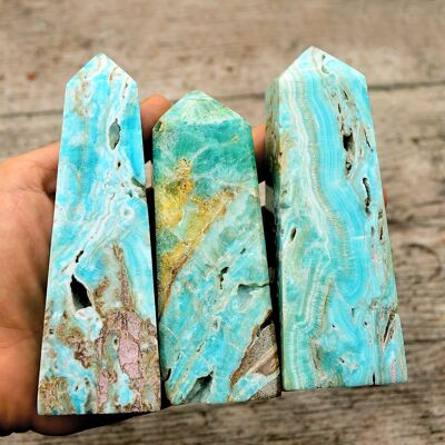 Blauer Aragonit-Obelisk-Kristall (200 g – 600 g)