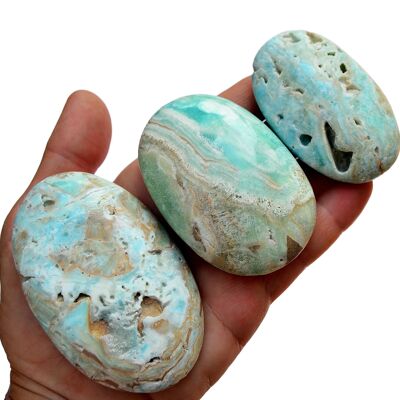 Blue Aragonite Palm Stone (50mm - 80mm)