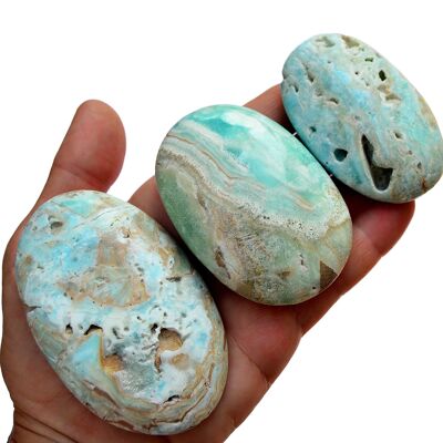 Blue Aragonite Palm Stone (50mm - 80mm)