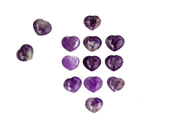 Lot de 10 cristaux d'amatista de bolsillo en forme de coeur hinchado (30 mm) 4