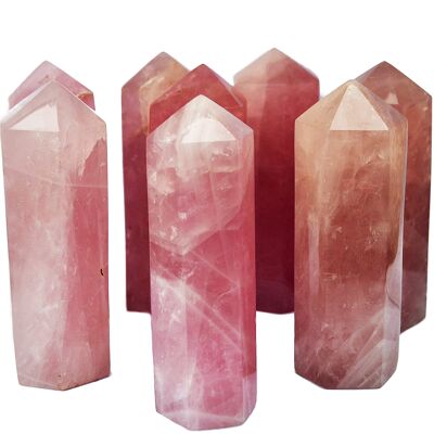 Lot en gros de 1,5 kg de tour de quartz rose (4-5 pièces)
