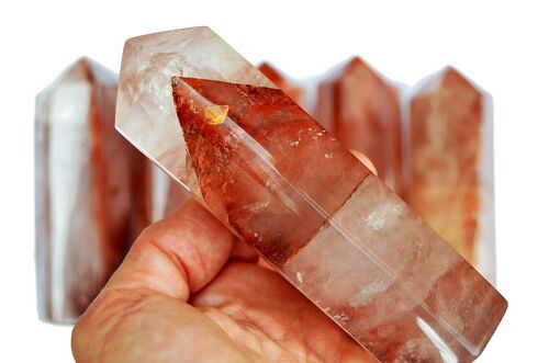 1.5 Kg Wholesale Lot of Fire Quartz Obelisk 110mm (4-5 Pcs)