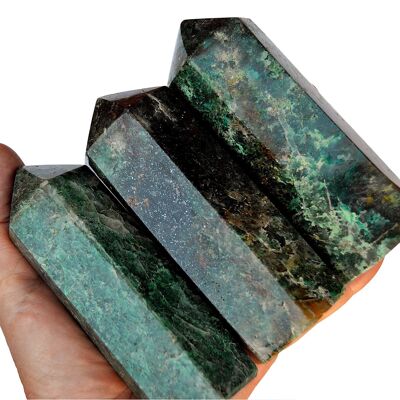1.5 Kg Wholesale Lot of Chrysocolla Tower Crystal (5-6 Pcs)