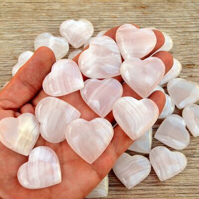 Cuore Calcite Mangano Rosa (30mm - 35mm)