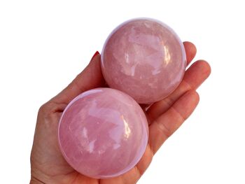 Cristal de sphère de quartz rose de 1 kg (3-4 pièces) (50 mm - 65 mm) 1