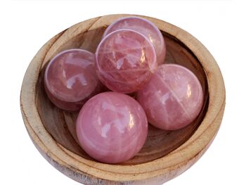 Cristal de sphère de quartz rose de 1 kg (3-4 pièces) (50 mm - 65 mm) 3
