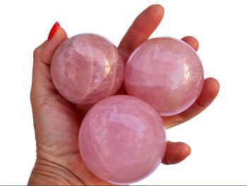 Cristal de sphère de quartz rose de 1 kg (3-4 pièces) (50 mm - 65 mm) 4