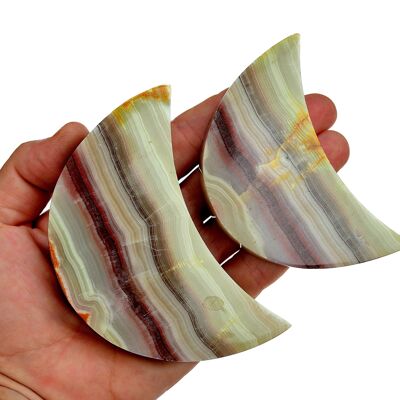 Pink Banded Onyx Moon (90mm - 100mm)