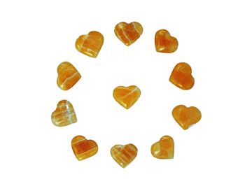 Coeur en cristal de calcite orange (30mm-35mm) 5