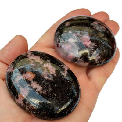 1 Kg Lot of Rhodonite Palm Stone (7-8 pcs)