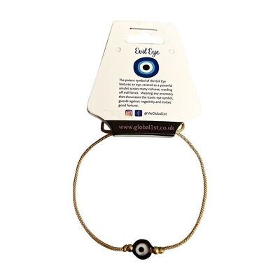 Bracciale colorato Evil Eye, beige