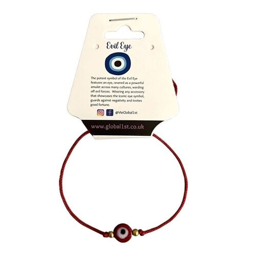 Evil Eye Coloured Bracelet, Red