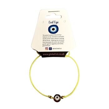 Bracelet Mauvais Œil Coloré, Jaune 3