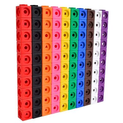 Maths Cubes - 100-Piece Set of Fidget Linking Cubes for Early Learning and Maths