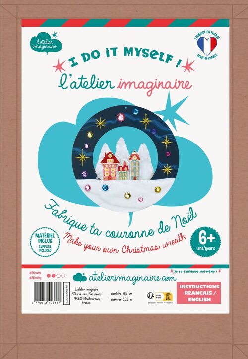Kit Couronne de Noël à fabriquer - Kit bricolage/activité enfant en anglais