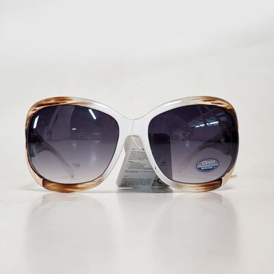 Brown/white Visionmania women's sunglasses with  golden details