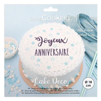 Disc PAS Ø18 cm - Happy Birthday 45g