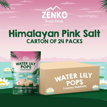 ZENKO Water Lily Pops - Sel rose de l'Himalaya (24x28g) | Végétalien, sans gluten, 10 % de protéines | Collation santé | Mieux que le pop-corn ! 2