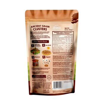 Grappes de céréales anciennes ZENKO - Chocolat (24x35g) | Végétalien et sans gluten | Collation santé | Mieux que le pop-corn ! 2