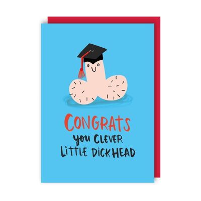 Paquete de 6 tarjetas de graduación Clever Little Dickhead