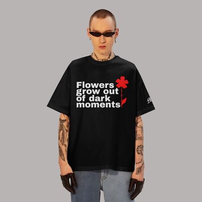 Tshirt noir oversize "fiori"