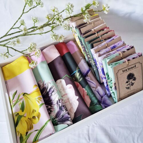 Floral Tea Towels made from certified cotton fabric