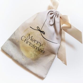 Pochette cadeau durable 'Merry Christmas' Gold Bauble 4