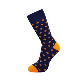 Chaussettes en bambou orange diamants 1