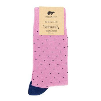Chaussettes Bambou Rose Pois 2
