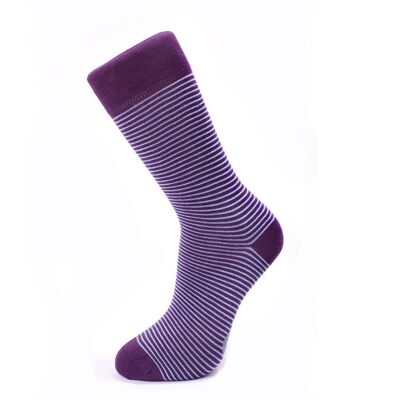 Chaussettes rayées violet et bleu clair