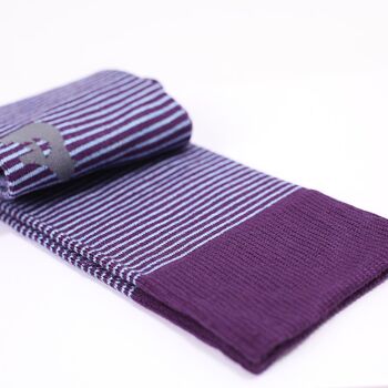 Chaussettes rayées violet et bleu clair 2