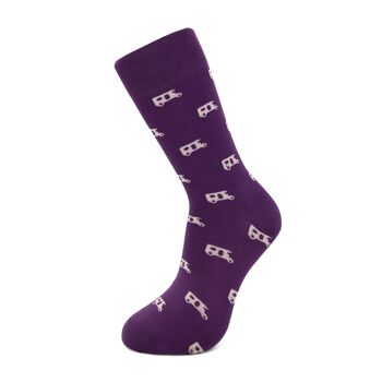 Chaussettes tuk-tuk violettes 1