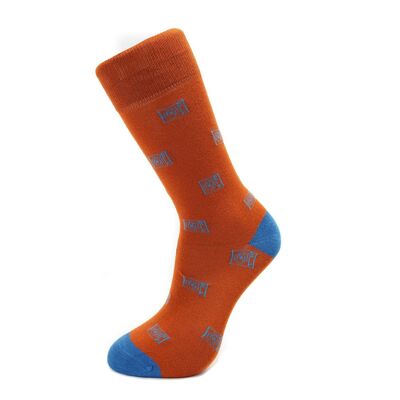 Chaussettes tourne-disque marron camel