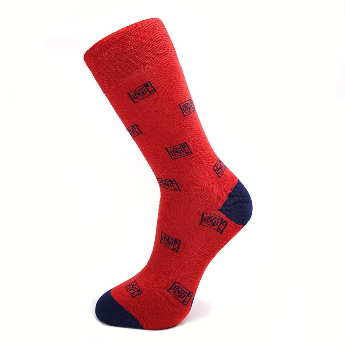 Calzini in bambù rosso cielo con giradischi