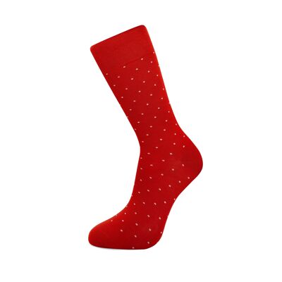 Red with White Dots Bamboo Socks