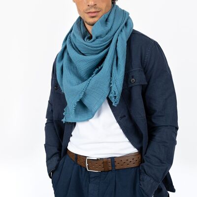 BORIS bluestone organic cotton scarf