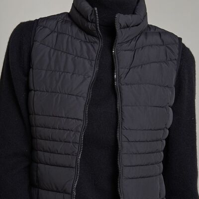 Short sleeveless padded jacket Black