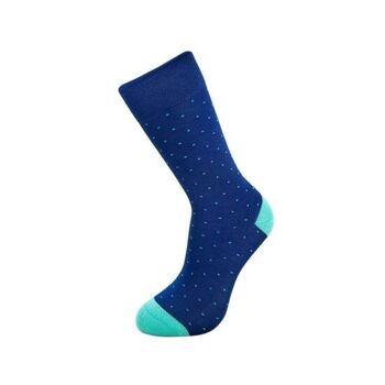 Chaussettes Bambou Pois Turquoise 1