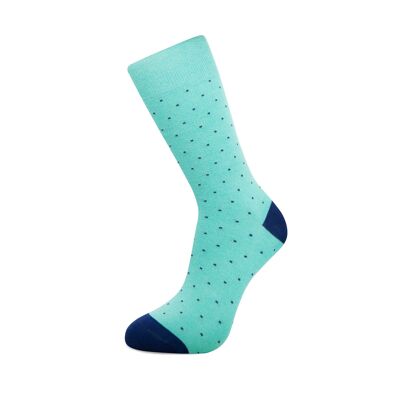 Turquoise with Blue Dots Bamboo Socks